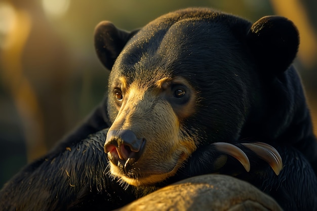 Foto grátis vista fotorrealista de urso selvagem em seu habitat natural