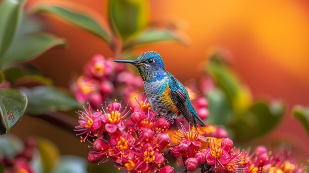 Foto grátis vista fotorrealista do belo beija-flor em seu habitat natural