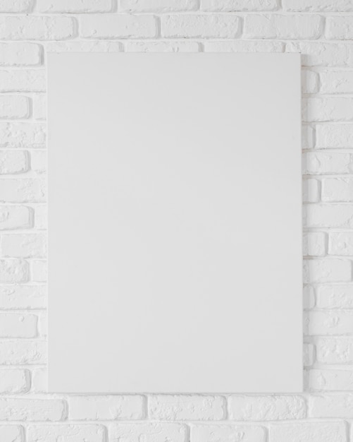 Vista frontal do conceito de quadro em branco