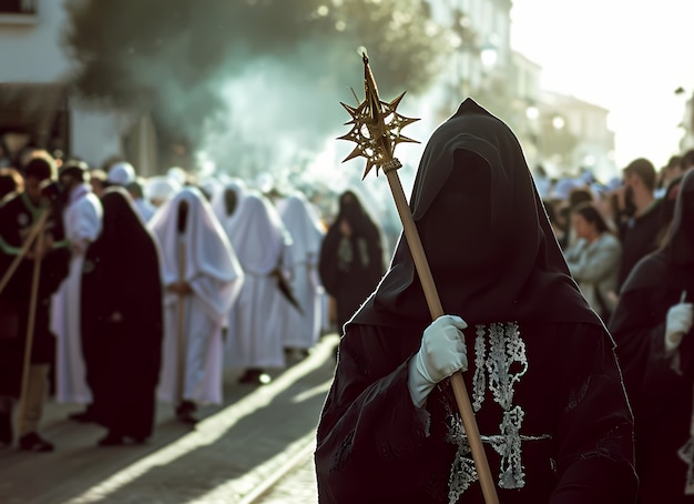 Foto grátis vista frontal pessoas comemorando a semana santa