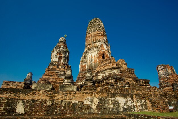 Vista geral do dia em Wat phra Ram Ayutthaya, Tailândia