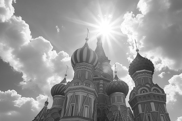 Foto grátis vista monocromática da praça vermelha para o dia do patrimônio mundial