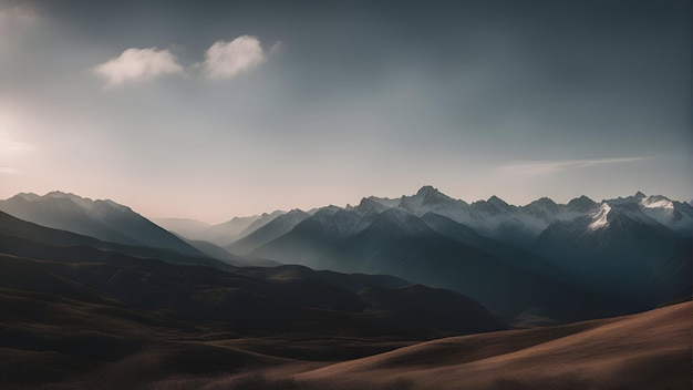 Foto grátis vista panorâmica das montanhas nevadas montanhas do cáucaso geórgia