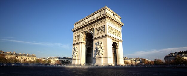 Vista panorâmica do Arco do Triunfo, Paris, França
