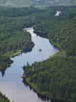 Foto grátis vista panorâmica do parque nacional jacques-cartier, quebec, canadá em dia ensolarado