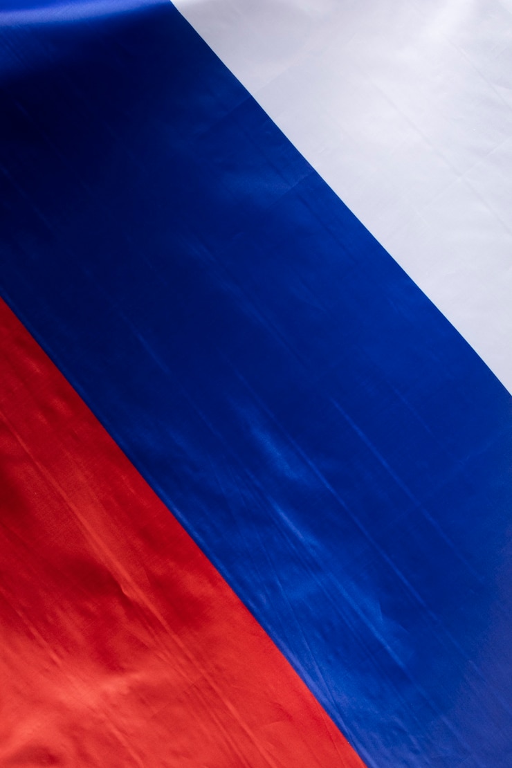 Foto grátis vista superior da bandeira russa ainda vida