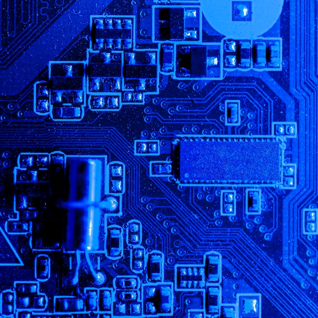 Foto grátis vista superior da placa de circuito eletrônico