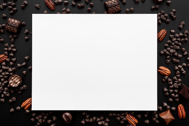 Foto grátis vista superior da variedade de bombons de chocolate com espaço de cópia
