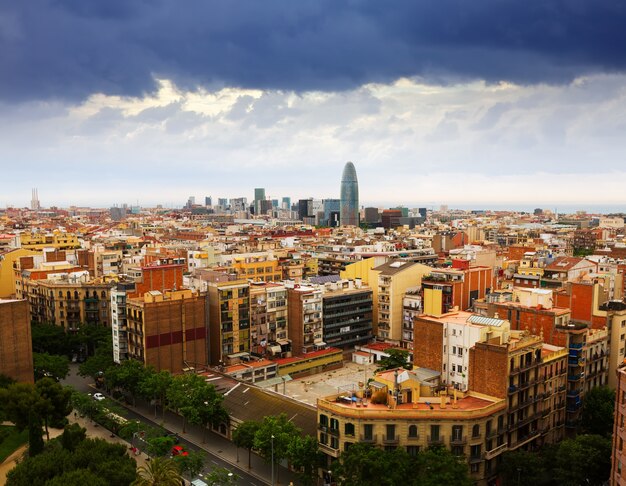 Vista superior de Barcelona da Sagrada Família