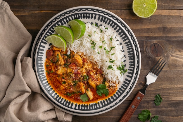 Foto grátis vista superior de delicioso prato brasileiro