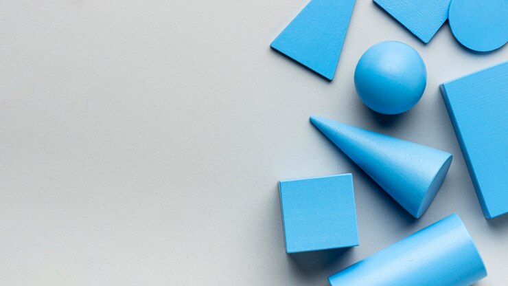 Foto grátis vista superior de figuras geométricas minimalistas com espaço de cópia