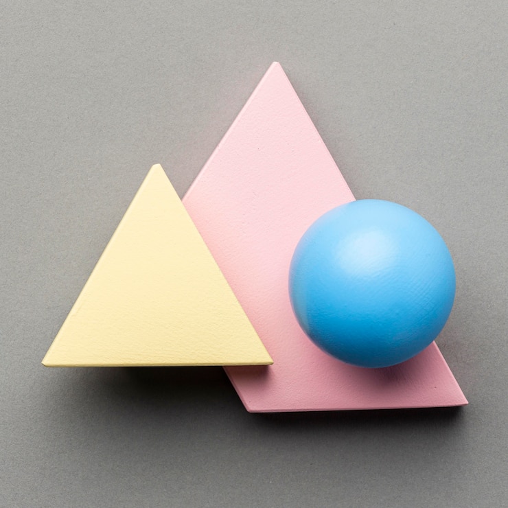 Foto grátis vista superior de figuras geométricas minimalistas