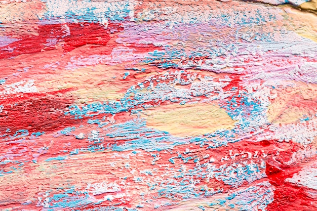 Vista superior de pinceladas coloridas na superfície