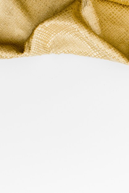 Vista superior de tecido dourado textura com espaço de cópia