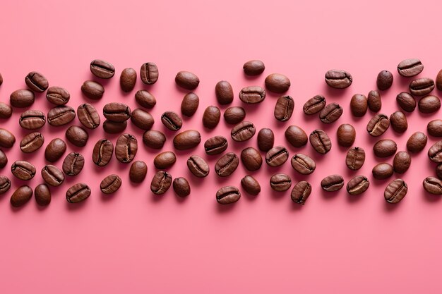 Vista superior delicioso arranjo de grãos de café