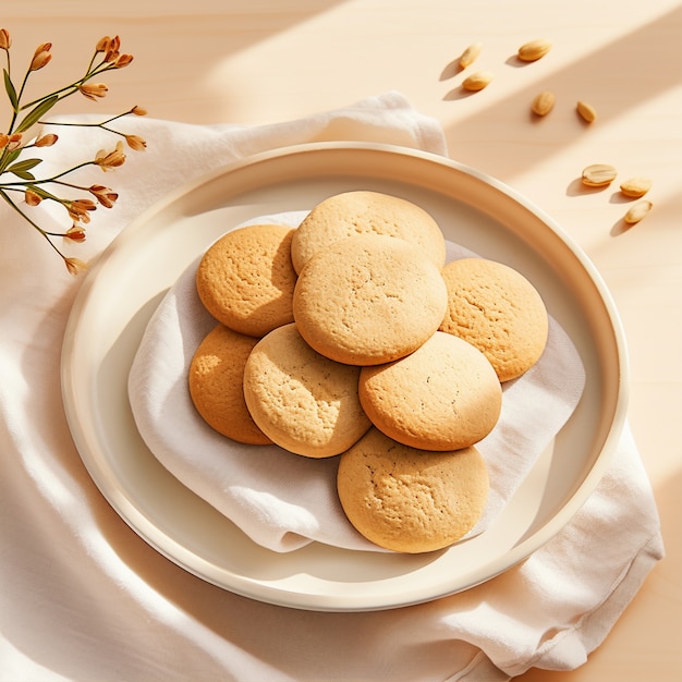 Foto grátis vista superior deliciosos biscoitos na mesa
