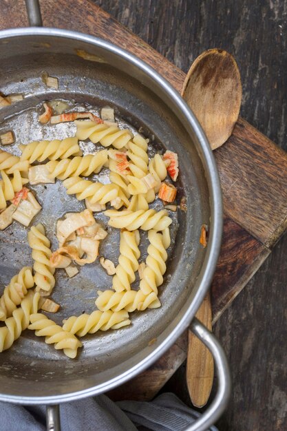 Vista superior do conceito de resíduos alimentares