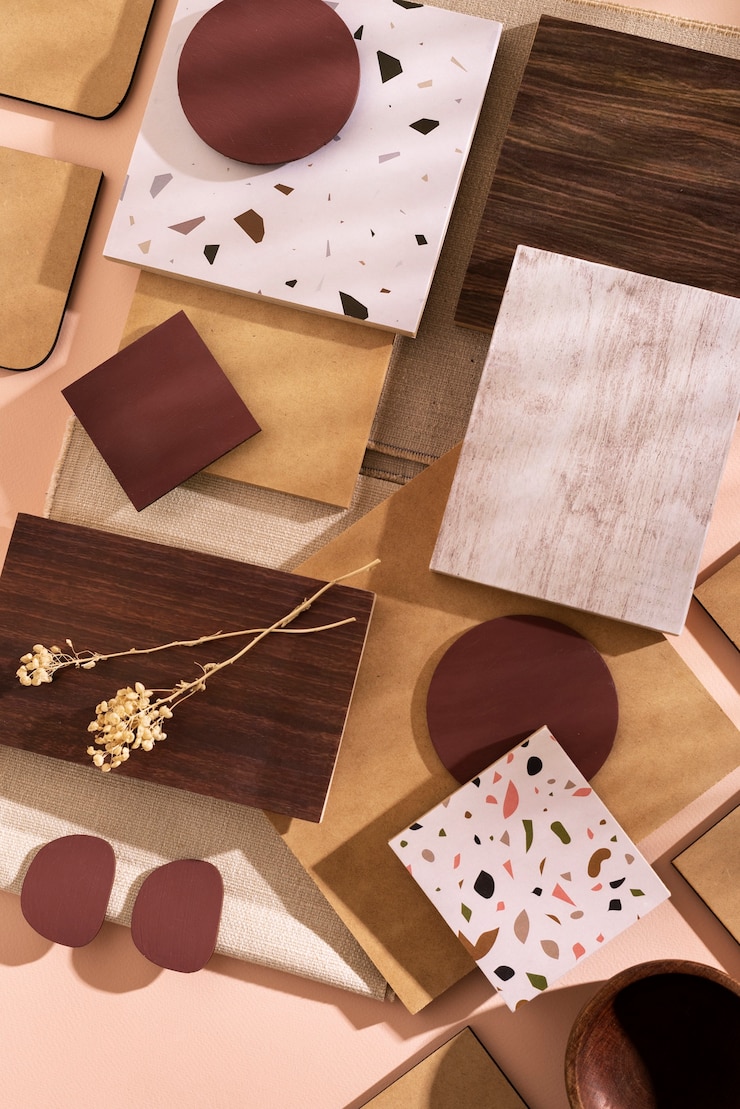 Foto grátis vista superior em placas de material mdf