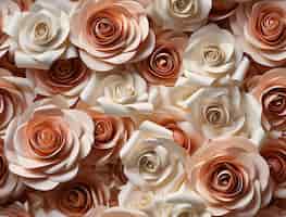 Foto grátis vista superior em rosas de papel