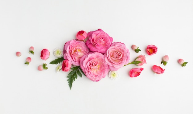 Foto grátis vista superior flores rosas