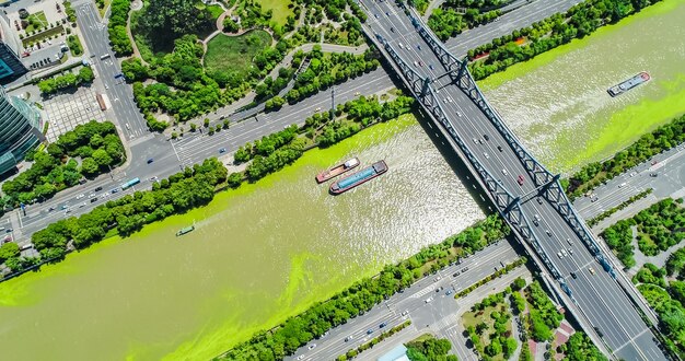 Vista superior na ponte