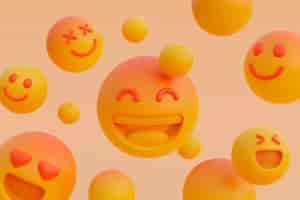 Foto grátis visualização 3d de emoji amarelo