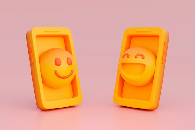 Foto grátis visualização 3d de emoji amarelo