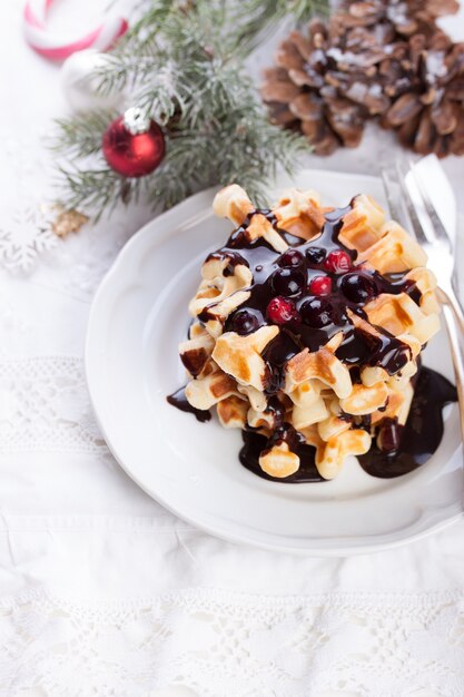 waffles deliciosos para comemorar o Natal