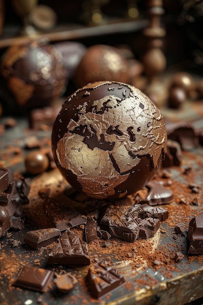 Foto grátis world ball for chocolate day celebration