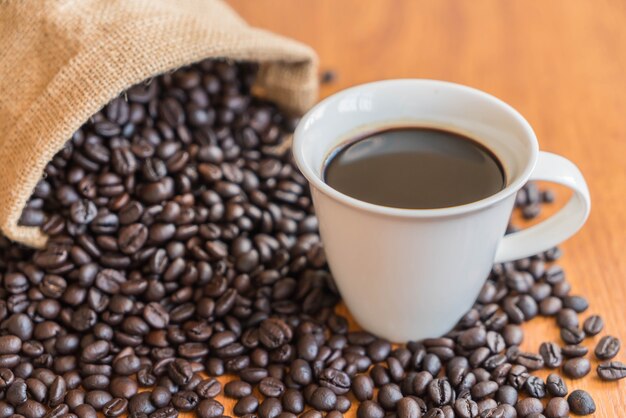 Xícara de café preto