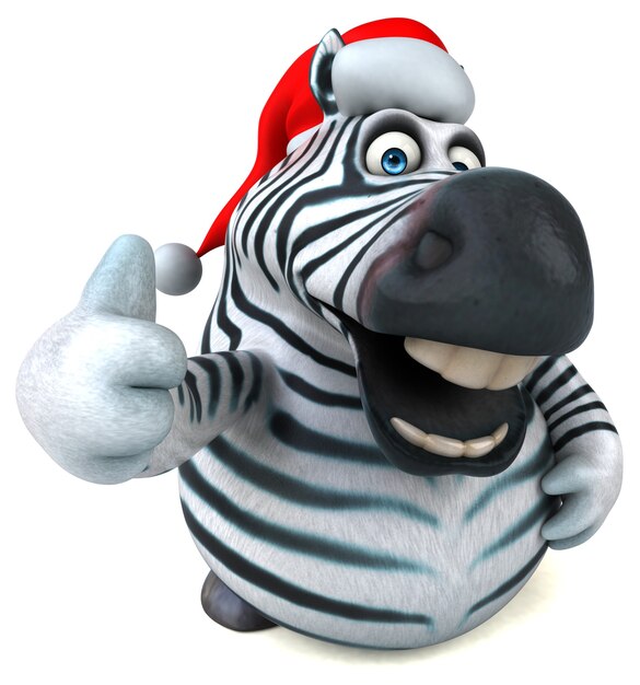 Zebra divertida - ilustração 3D