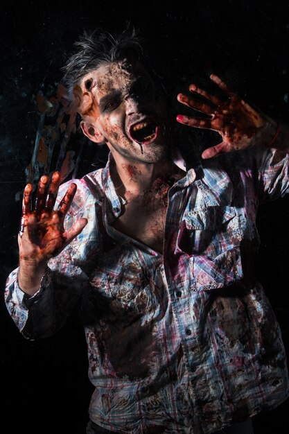 Zombie assustador traje cosplay