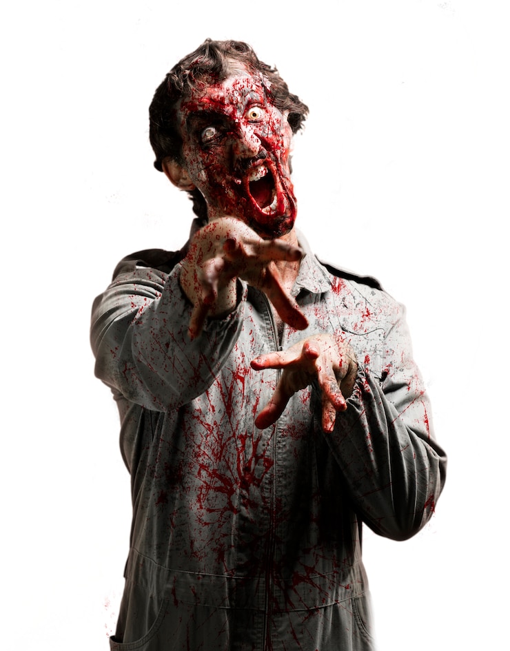 Foto grátis zombie com a mandíbula inhinged