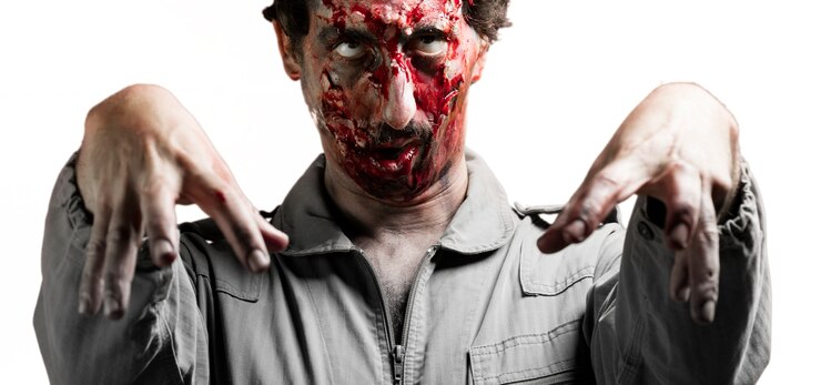 Foto grátis zombie com os braços levantados