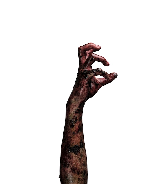 Zombie hand. conceito do tema do dia das bruxas.