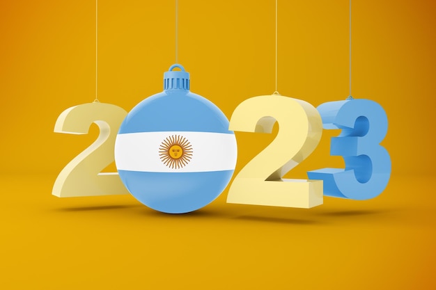 2023 Jahr mit argentinischer Flagge