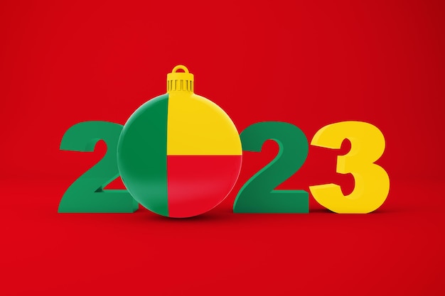 2023 Jahr mit Benin-Ornament