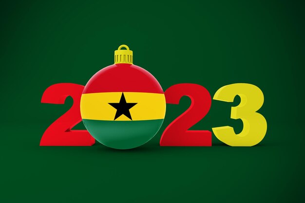 2023 Jahr mit Ghana Ornament