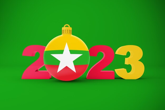 2023 Jahr mit Myanmar Ornament