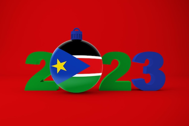 2023 Jahr mit Südsudan Ornament