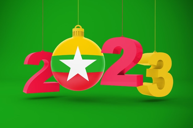 2023 Jahr und Myanmar Ornament