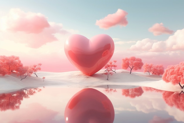 3D-Abstrakt-Rendering des Valentinstags