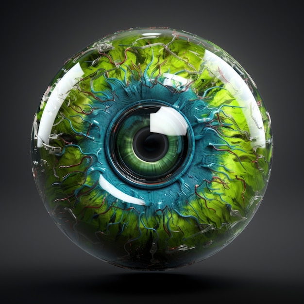 3D abstrakte kreative Sphäre mit Augeneffekt