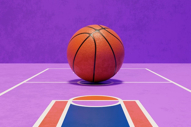 3D-Ansicht der Basketball-Grundlagen