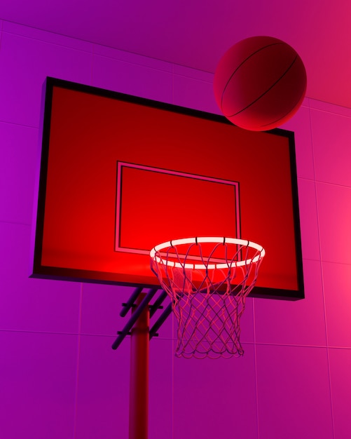 3D-Ansicht der Basketball-Grundlagen