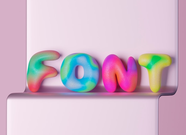 3D-Ansicht der Buchstaben des Alphabets