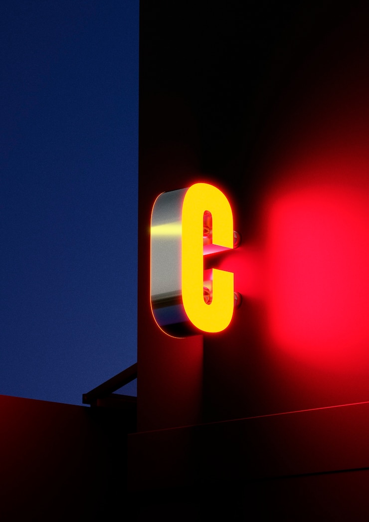 Kostenlose Foto 3d-ansicht der buchstaben des alphabets