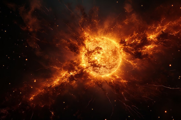 3D-Ansicht der Sonne im Raum