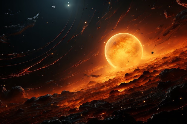 3D-Ansicht der Sonne im Raum