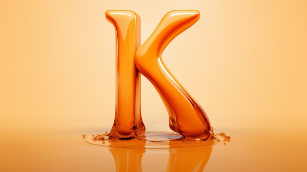 3D-Ansicht des Buchstabens k